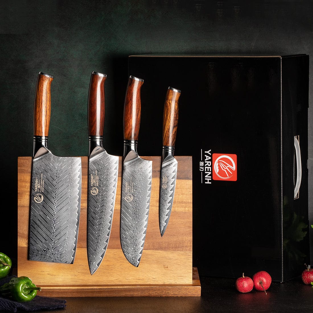 Damascus Kitchen Chef Knife Set 5 Piece - FYW Series yarenh Damascus kitchen knife set