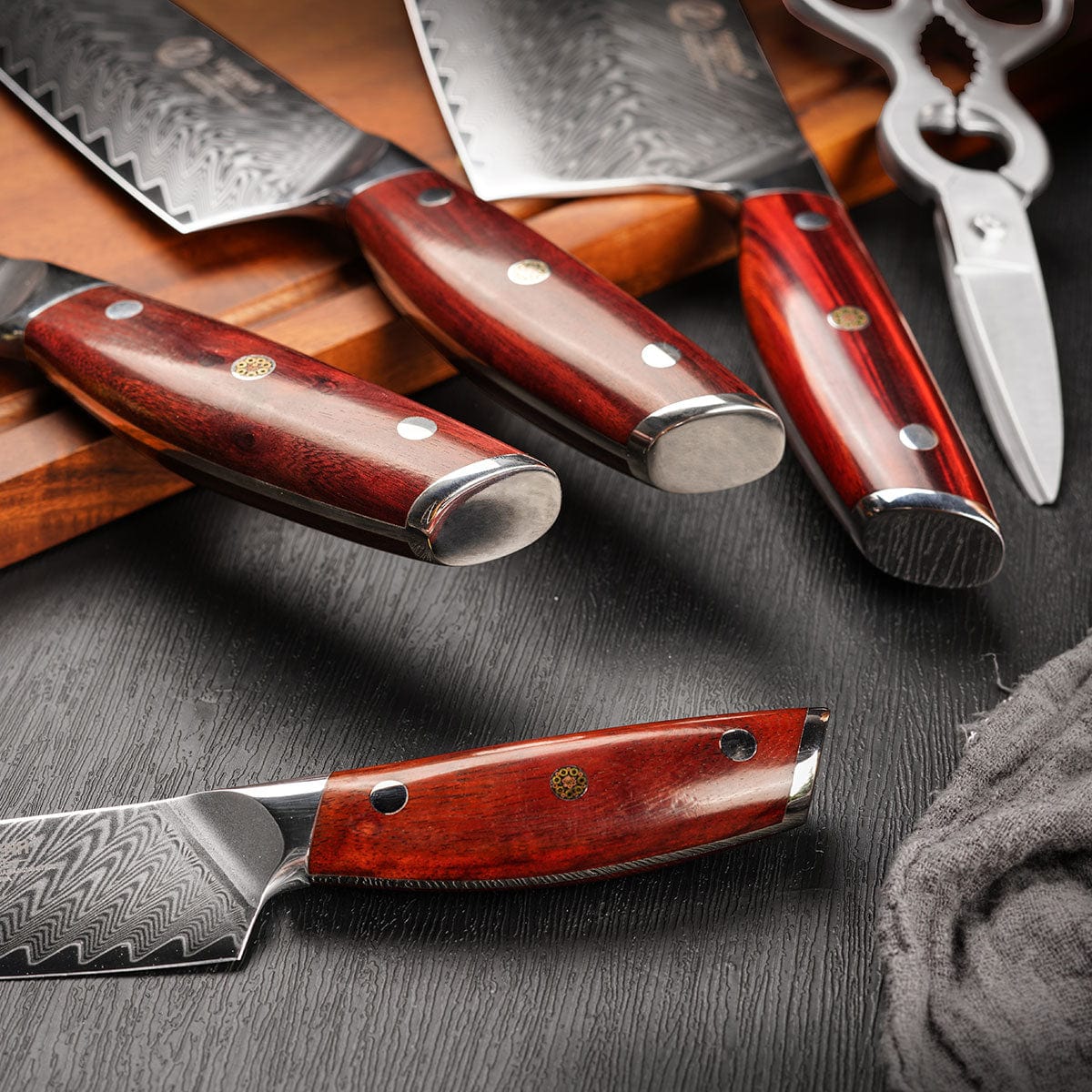 Damascus Steel Chef Knife Set 7 Piece - KTF Series yarenh kitchen knife set