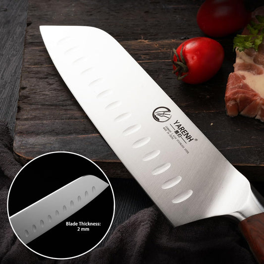 German 1.4116 Steel 7 Inch Santoku Knife - YARENH SZD Series yarenh