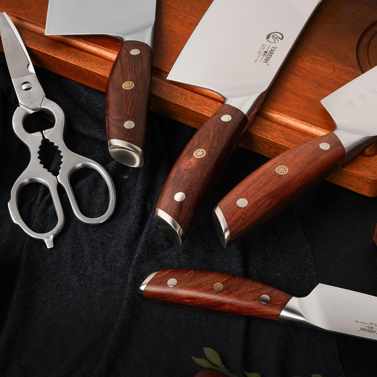 German 1.4116 Steel Kitchen Chef Knife Set 7 Piece - SZD Series yarenh kitchen knife set