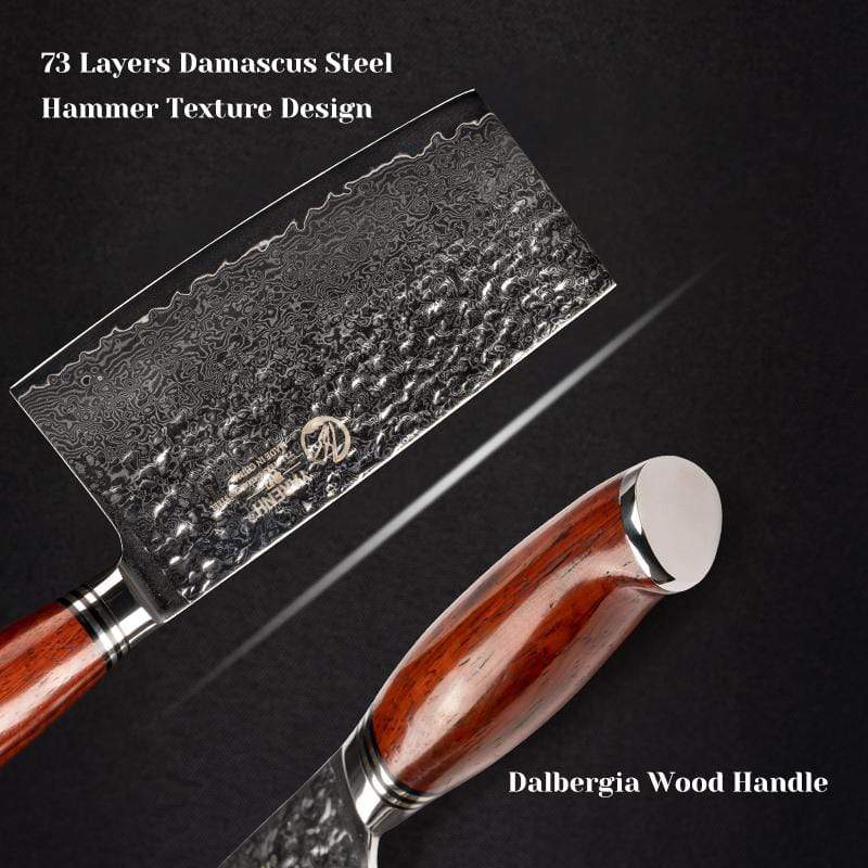 Chinese Chef Cleaver Knife 7 Inch -YARENH HTT Series yarenh Damascus Chinese Cleaver