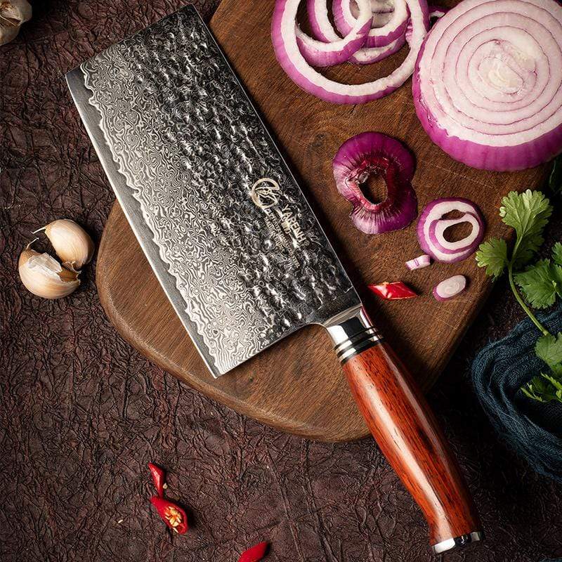 Chinese Chef Cleaver Knife 7 Inch -YARENH HTT Series yarenh Damascus Chinese Cleaver
