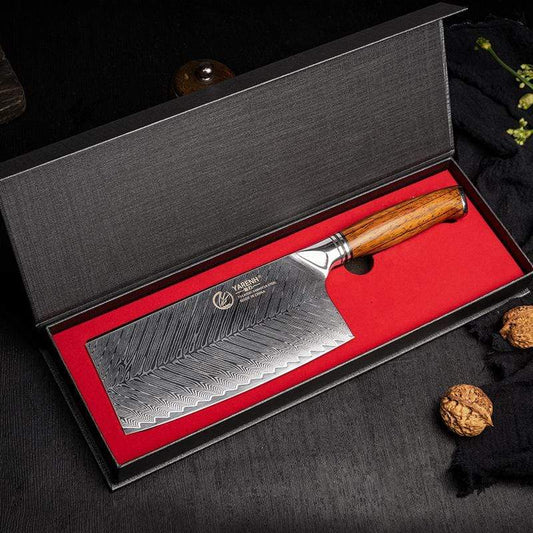 Chinese Chef Cleaver Knife 7 Inch - YARENH HYZ series yarenh Damascus Chinese Cleaver