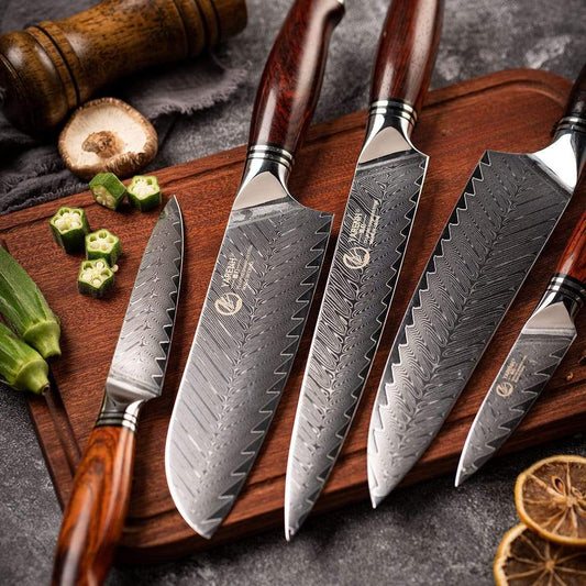 FYW Series - Damascus Chef Knife Set 5 Piece yarenh Damascus Steel