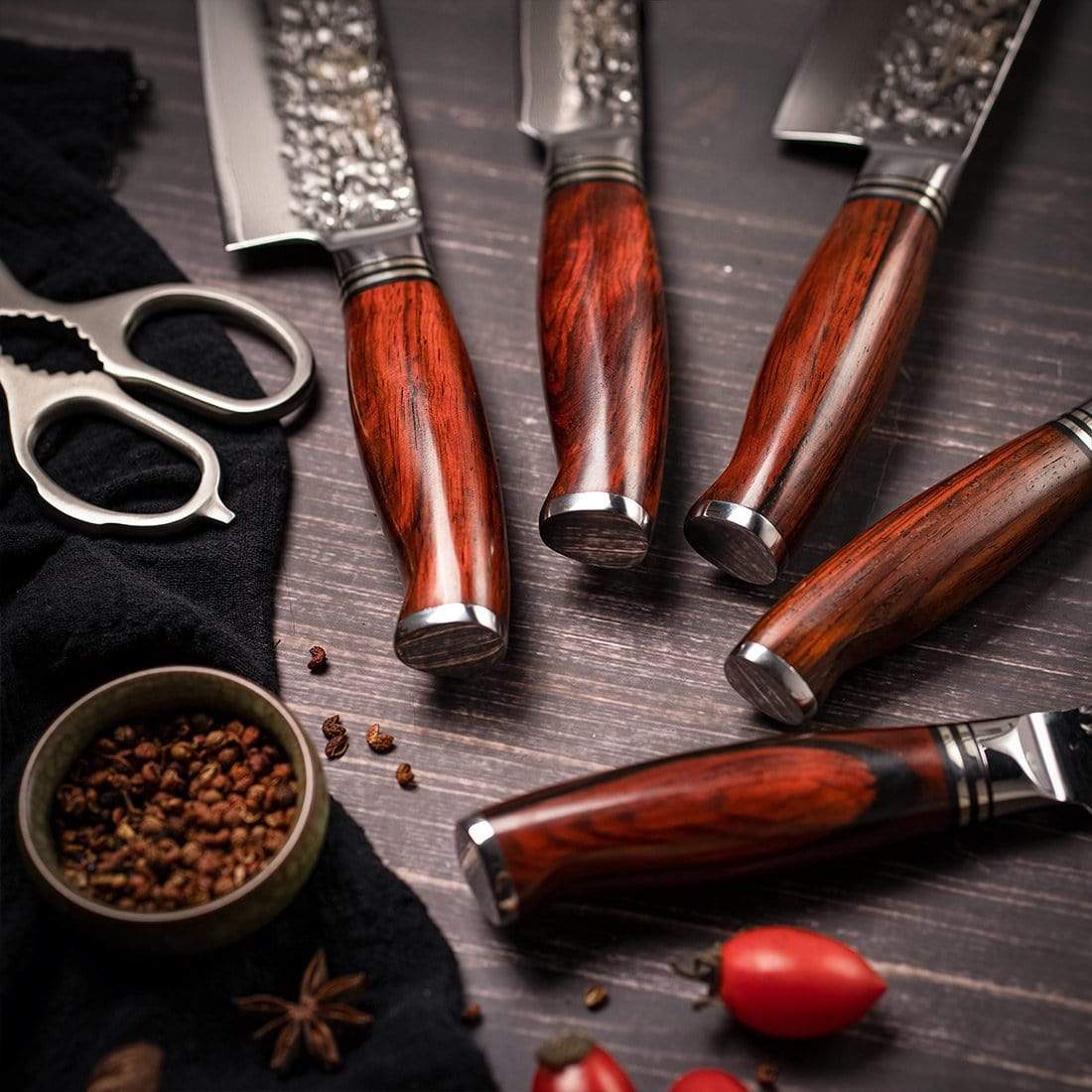 HTT Series - Damascus Chef knife Set 8 Piece yarenh Damascus Steel