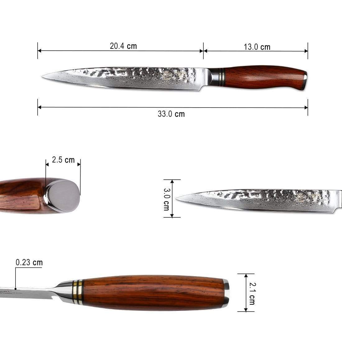 HTT Series - Damascus Sashimi Knives 8 Inch yarenh Damascus Steel