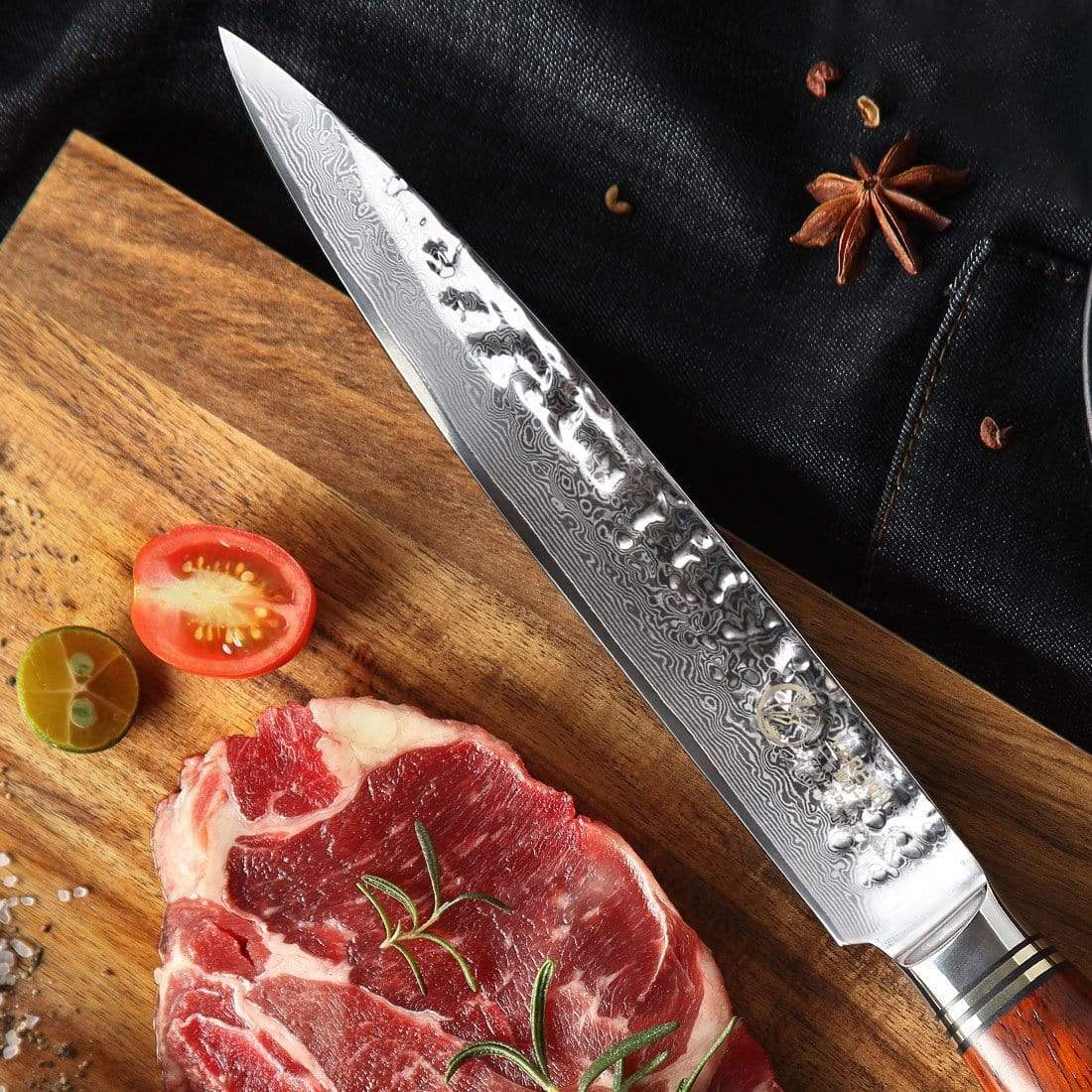 HTT Series - Damascus Sashimi Knives 8 Inch yarenh Damascus Steel