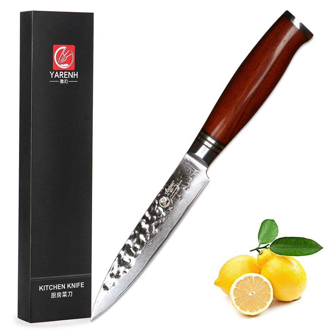 HTT Series - Damascus Utility Knife 5 inch yarenh Damascus Steel