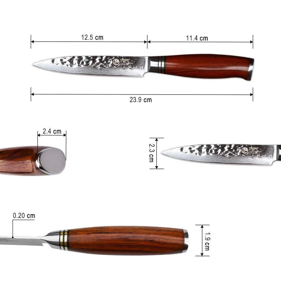 HTT Series - Damascus Utility Knife 5 inch yarenh Damascus Steel