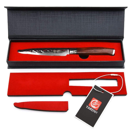 HTT Series - Damascus Utility Knife 5 inch yarenh Damascus Steel