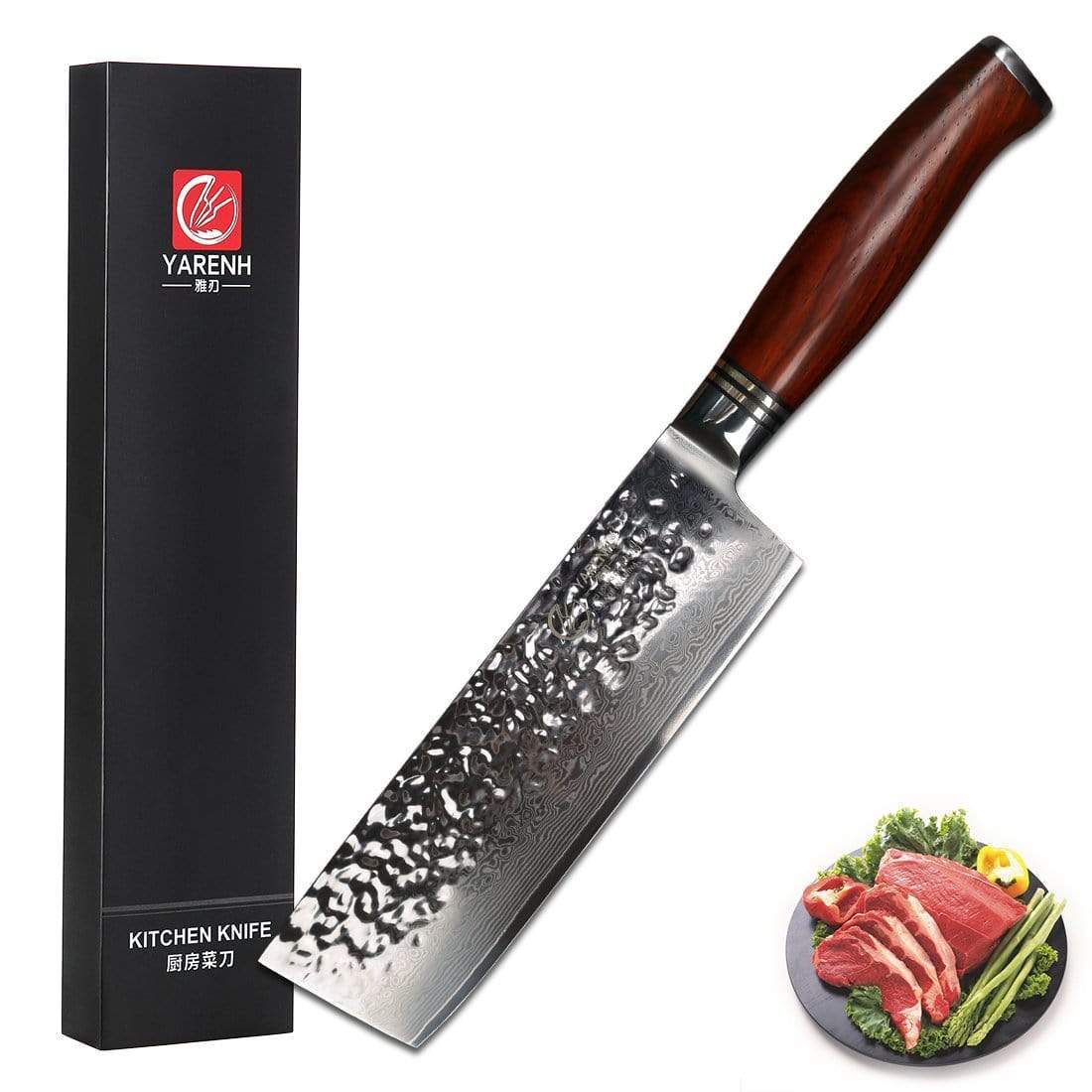 HTT Series - Damascus Vegetable Knife 6.5 inch yarenh Damascus Steel