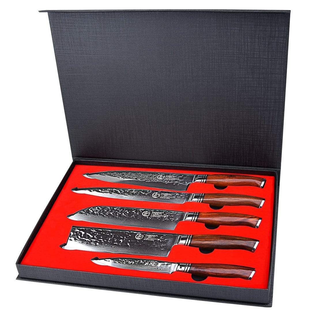 HTT Series - Damascus Vegetable Knives Set 5 Piece yarenh Damascus Steel