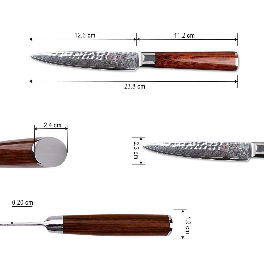 HYZ Series - Damascus Fruit Knife 5 inch yarenh Damascus Steel