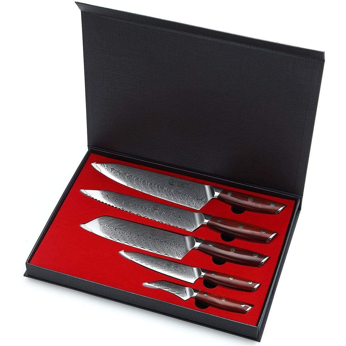 KTF Series - Damascus bread knife set 5-piece set yarenh Damascus Steel