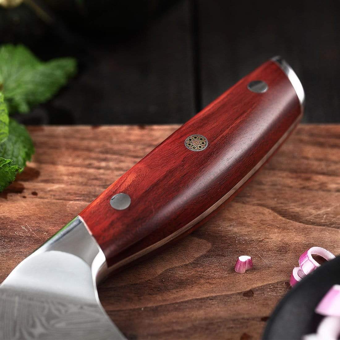 KTF Series - Damascus Santoku Knife 7 inch yarenh Damascus Steel