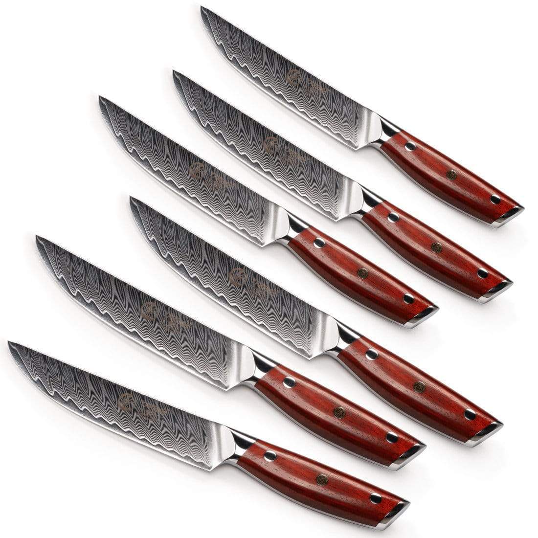 KTF Series - Damascus Steak Knives Set of 6 yarenh Damascus Steel