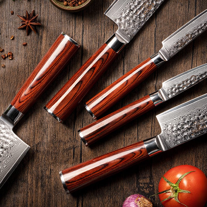 YARENH Professional Chef Knife Set - Kitchen Magnetic Knife Holder - Japanese Damascus Stainless Steel Knives Sets - Chef's Gift yarenh flagship store Damascus kitchen knife set