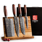 Damascus Chef knife Set with Block 5 Piece-HTT Series yarenh Damascus kitchen knife set