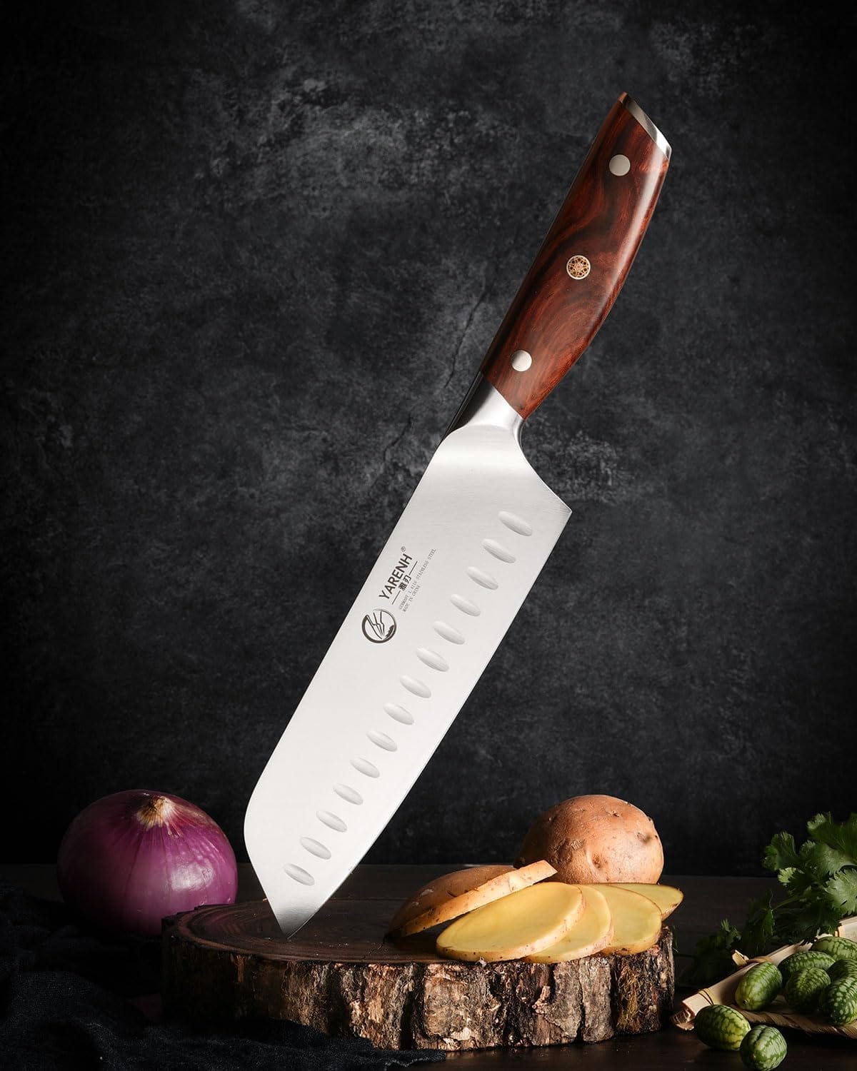 German 1.4116 Steel 7 Inch Santoku Knife - YARENH SZD Series yarenh