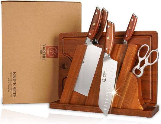 German 1.4116 Steel Kitchen Chef Knife Set 7 Piece - SZD Series yarenh kitchen knife set