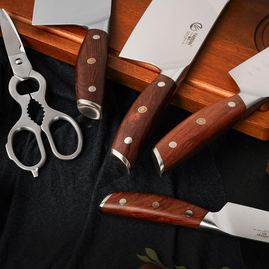 German 1.4116 Steel Kitchen Chef Knife Set 7 Piece - SZD Series yarenh kitchen knife set