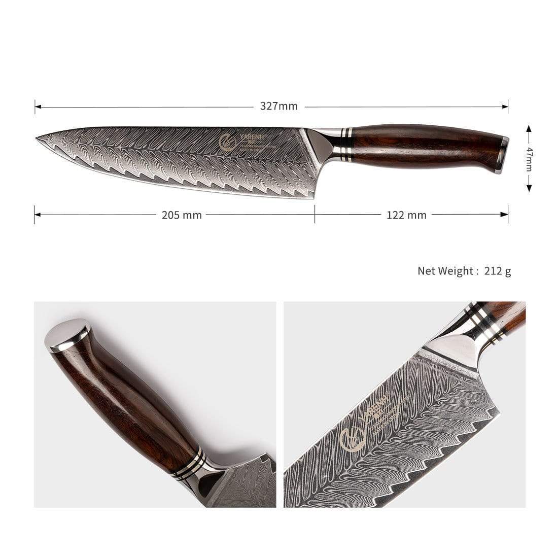 FYW Series - Damascus Chef Knife 8 inch yarenh Damascus Steel