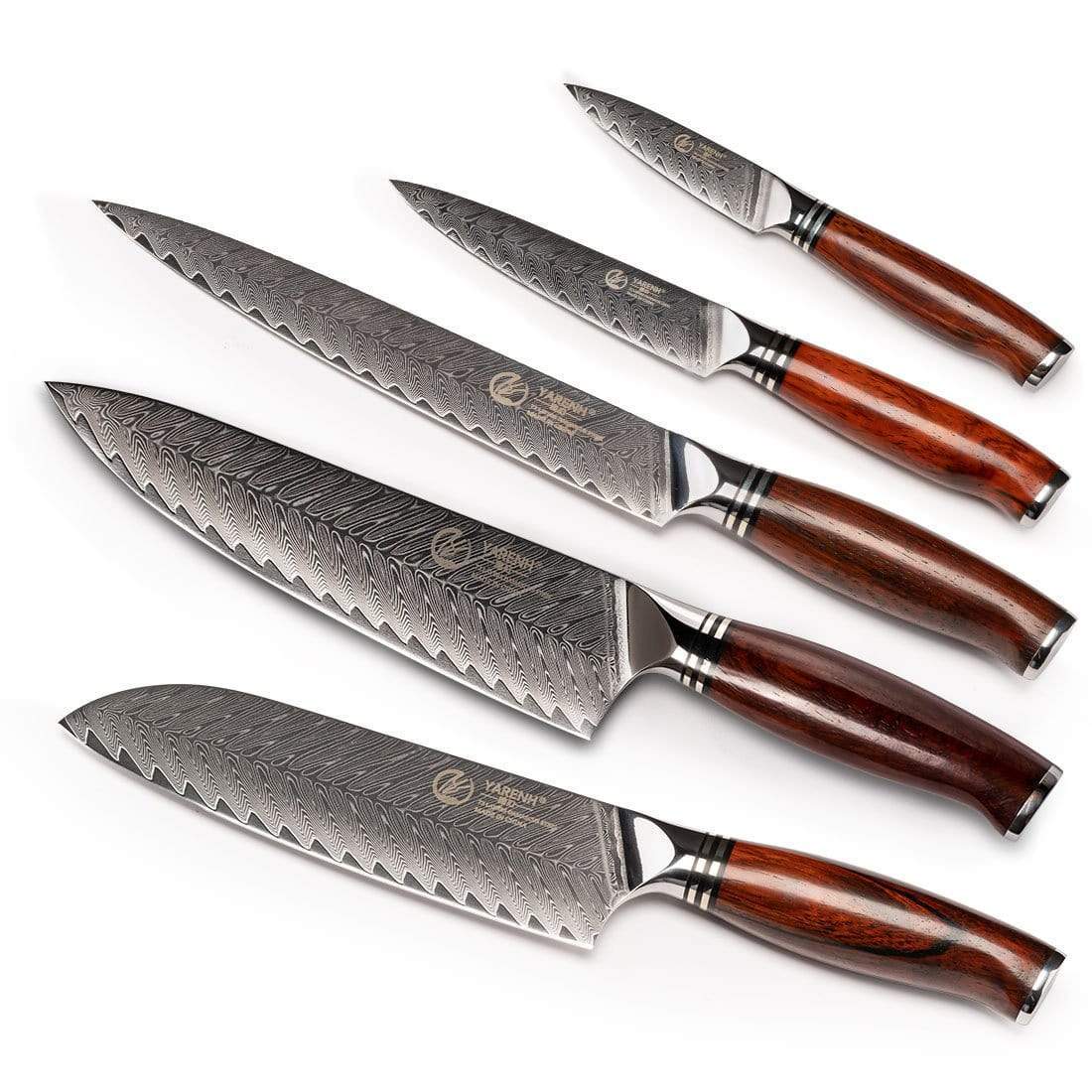 Damascus kitchen Knife block set 7 Piece-HYZ Series – yarenh flagship store