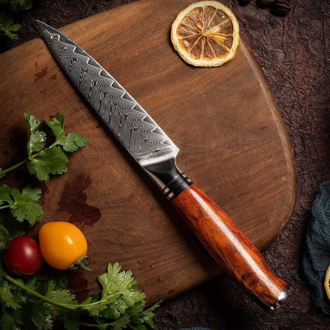 FYW Series - Damascus Fruit Knife 5 inch yarenh Damascus Steel