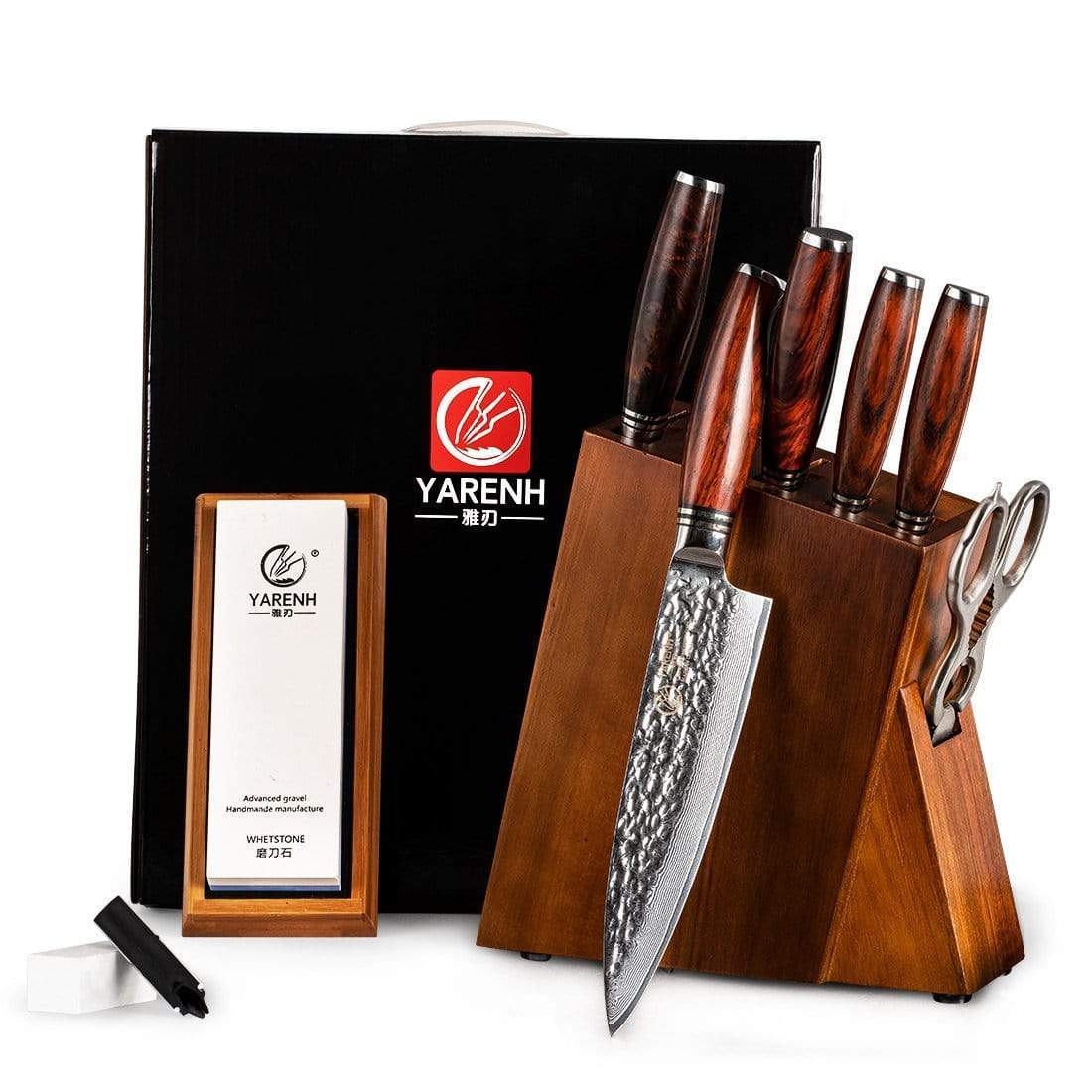 Damascus kitchen Knife block set 7 Piece-HYZ Series