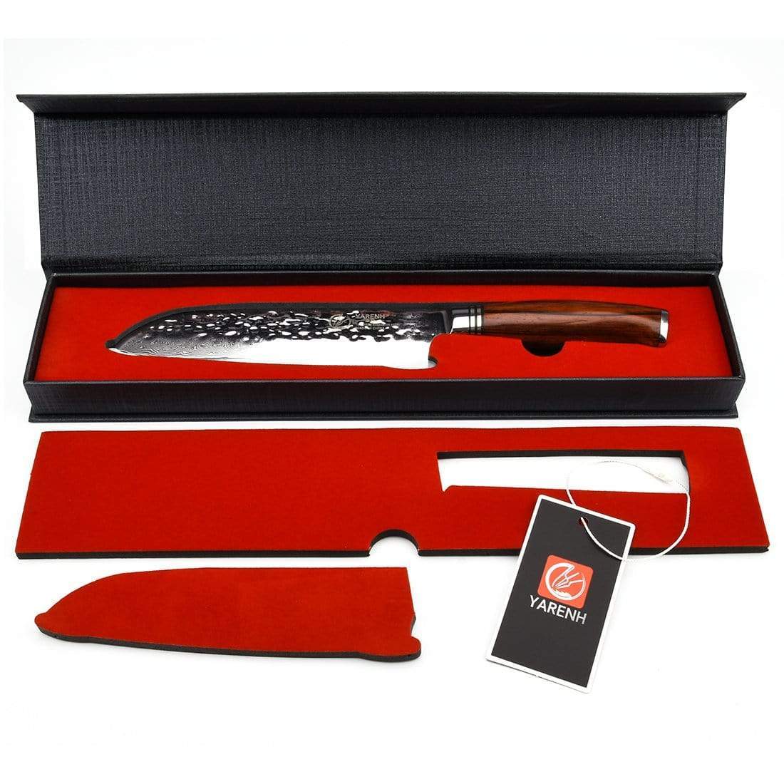 HTT Series - Damascus Santoku Knife 7 inch yarenh Damascus Steel