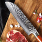 HTT Series - Damascus Santoku Knife 7 inch yarenh Damascus Steel