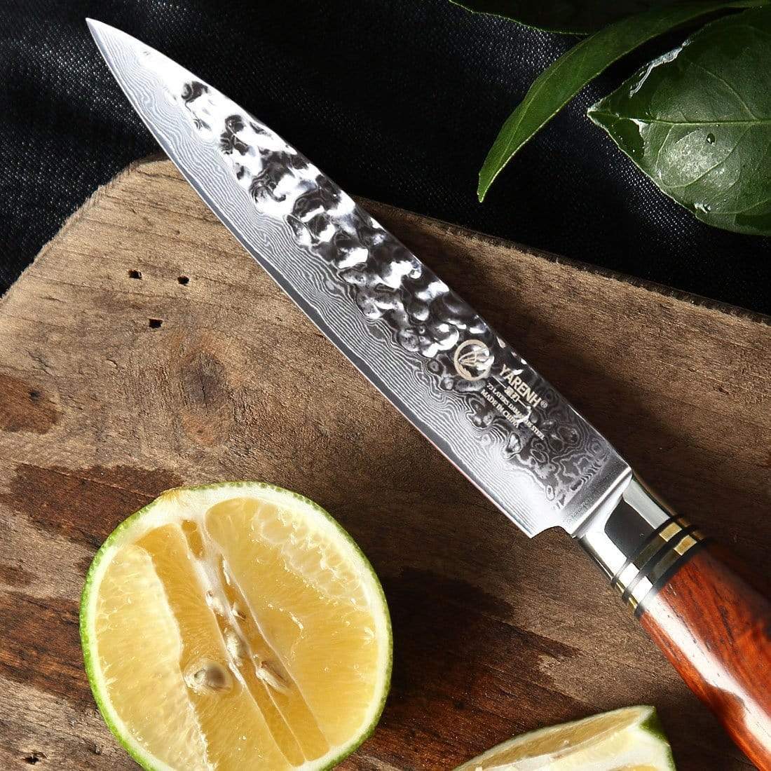 HTT Series - Damascus Utility Knife 5 inch yarenh Damascus Steel