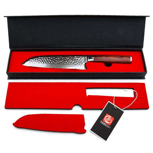 HYZ Series - Damascus Santoku knife 7 inch yarenh Damascus Steel