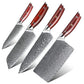 KTF Series - Damascus Chinese Cleaver Knife Set 4 Piece yarenh Damascus Steel