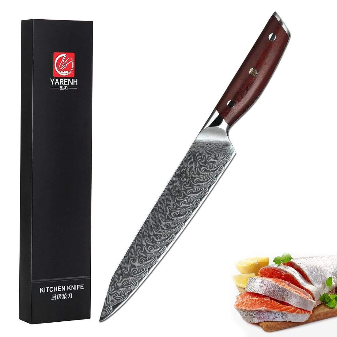 KTF Series - Damascus Sashimi Knife 8 inch yarenh Damascus Steel