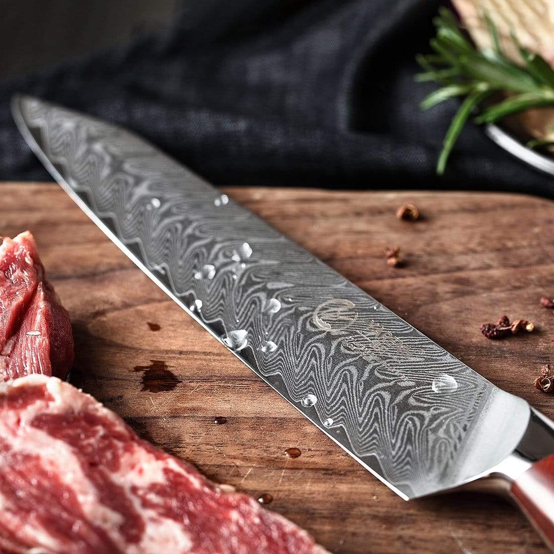 KTF Series - Damascus Sashimi Knife 8 inch yarenh Damascus Steel