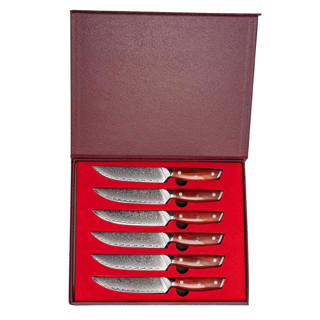 KTF Series - Damascus Steak Knives Set of 6 yarenh Damascus Steel